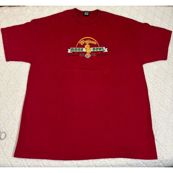 Vintage 2009 Rose Bowl USC Trojans NCAA Football New Years Day Tee Size L - Picture 2 of 12